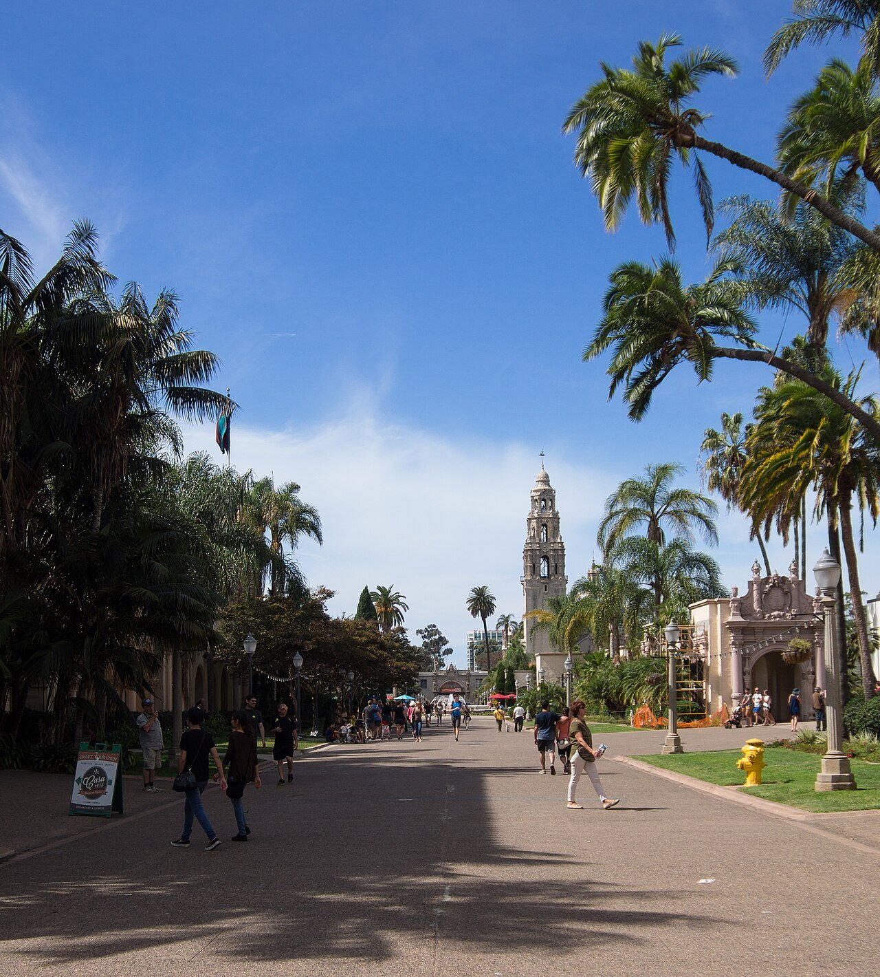 El Prado at Balboa Park in San Diego with the California Tower in the background