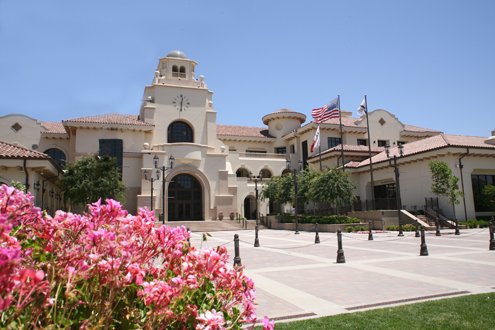 Temecula City Hall in Old Town Temecula California, gateway to the wine country of Southern California